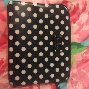 Kate spade tablet case black white polka dot
